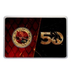 Dungeons & Dragons - Pièce de collection Dungeons & Dragons 50th Anniversary with Colour Print 24k Gold Plated Edition 4 cm
