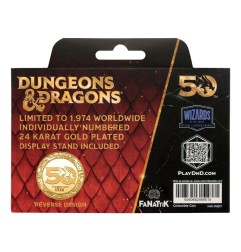 Dungeons & Dragons - Pièce de collection 50th Anniversary with Colour Print 24k Gold Plated Edition 4 cm