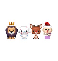 Rudolph, le petit renne au nez rouge - Rudolph Holiday 2024 pack 4 porte-clés Pocket POP! Vinyl Tree Holiday Box 4 cm