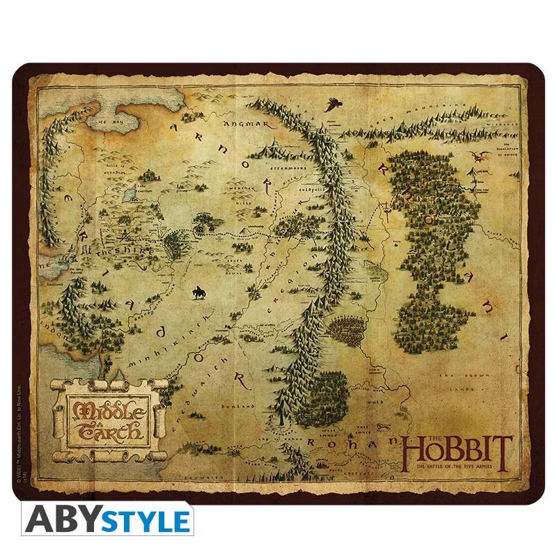 The Hobbit Tapis De Souris Carte Terre Du Milieu Figurine Discount