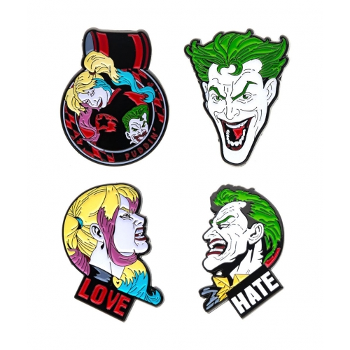 DC Comics - Pack 4 badges Joker & Harley Quinn