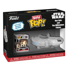Star Wars - Figurine Bitty POP! Display Han Solo w/Millenium Falcon 2,5 cm
