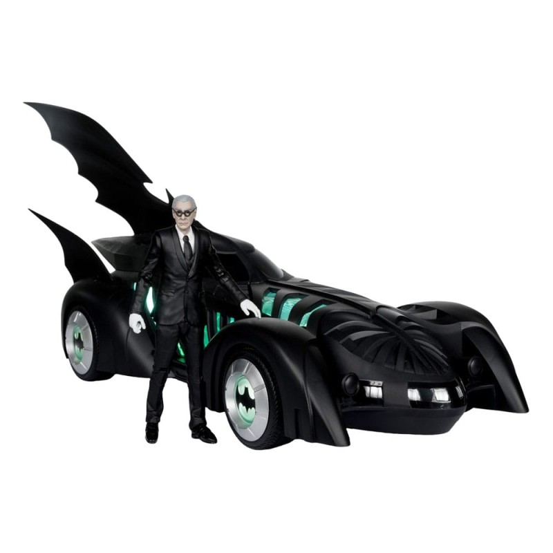 DC Comics - Batman Forever DC Multiverse figurine avec véhicule Alfred Pennyworth & Batmobile (Gold Label) 79 cm