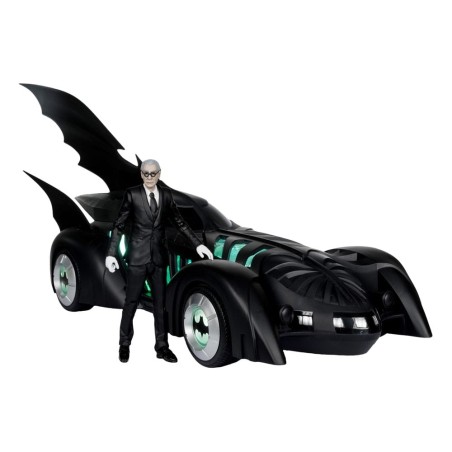 DC Comics - Batman Forever DC Multiverse figurine avec véhicule Alfred Pennyworth & Batmobile (Gold Label) 79 cm