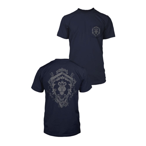World of Warcraft - T-Shirt Premium Pocket Alliance Lion Crest  