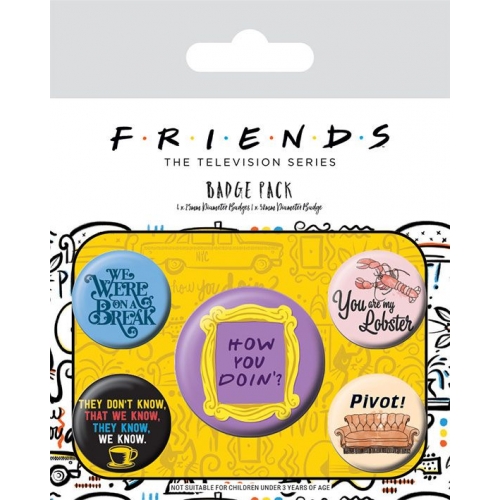 Friends - Pack 5 badges Quotes