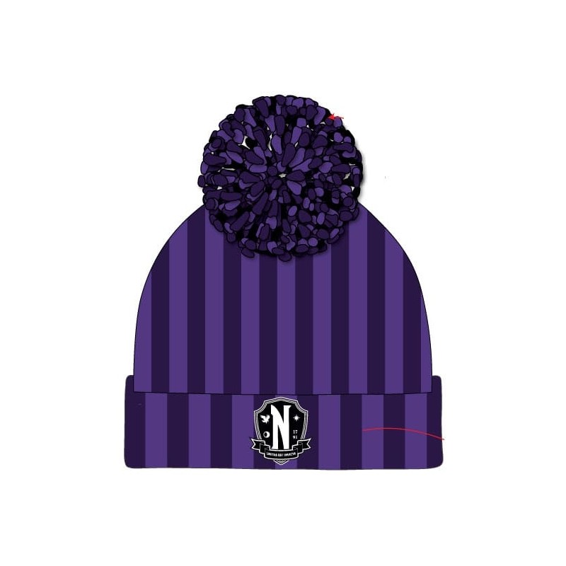 Wednesday - Bonnet Pom-Pom Nevermore Logo