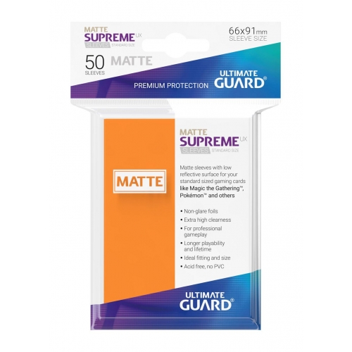 Ultimate Guard - 50 pochettes Supreme UX Sleeves taille standard Orange Mat