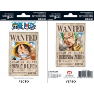 ONE PIECE - Planche de mini-stickers (16 X 11cm) Wanted Luffy / Zoro