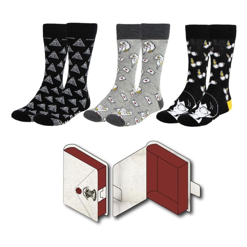 Harry Potter - Pack 3 paires de chaussettes 38-45 Harry Potter - Pack 3 paires de chaussettes 38-45
