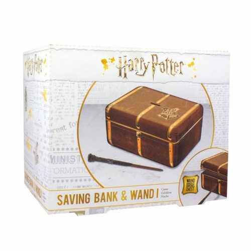 Harry Potter - Tirelire et baguette Hogwarts Trunk 20 cm - Figurine-Discount