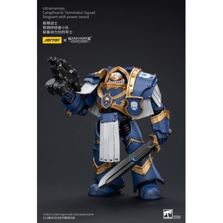 Warhammer The Horus Heresy - Figurine 1/18 Ultramarines Cataphractii Terminator Squad Sergeant with Power Sword 14 cm