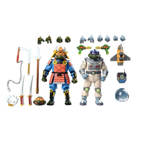 Tortues Ninja - (Cartoon) pack 2 figurines Space Adventure & Samurai Turtles 18 cm