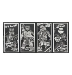 Universal Monsters X Teenage Mutant Ninja Turtles - Pack 4 figurines Turtles Black & White 18 cm