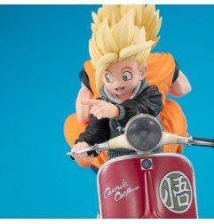 Dragonball Z 05 Desktop Real McCoy - Diorama Super Saiyan Son Goku & Super Saiyan Son Gohan & Motorbike 16 cm