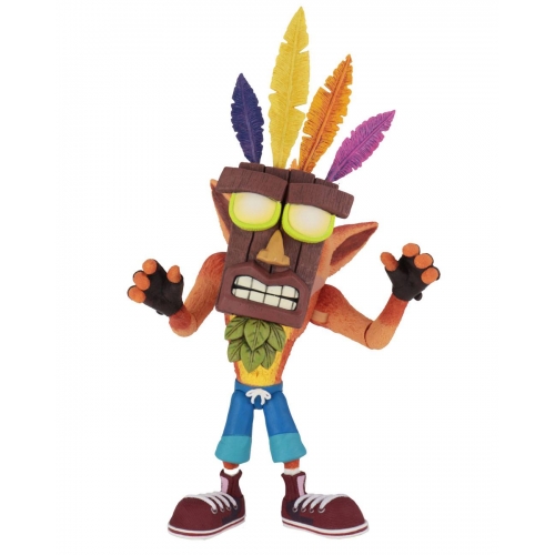 Crash Bandicoot - Figurine Ultra Deluxe Crash avec masque Aku Aku 14 cm