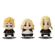 Tokyo Revengers - Figurines Chibi Takemichi Hanagaki, Manjiro Sano, Ken Ryuguji Bkub Ver. 7 cm