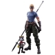 Final Fantasy VII Advent Children - Figurines Play Arts Kai Cid Highwind & Cait Sith 9 et 27 cm