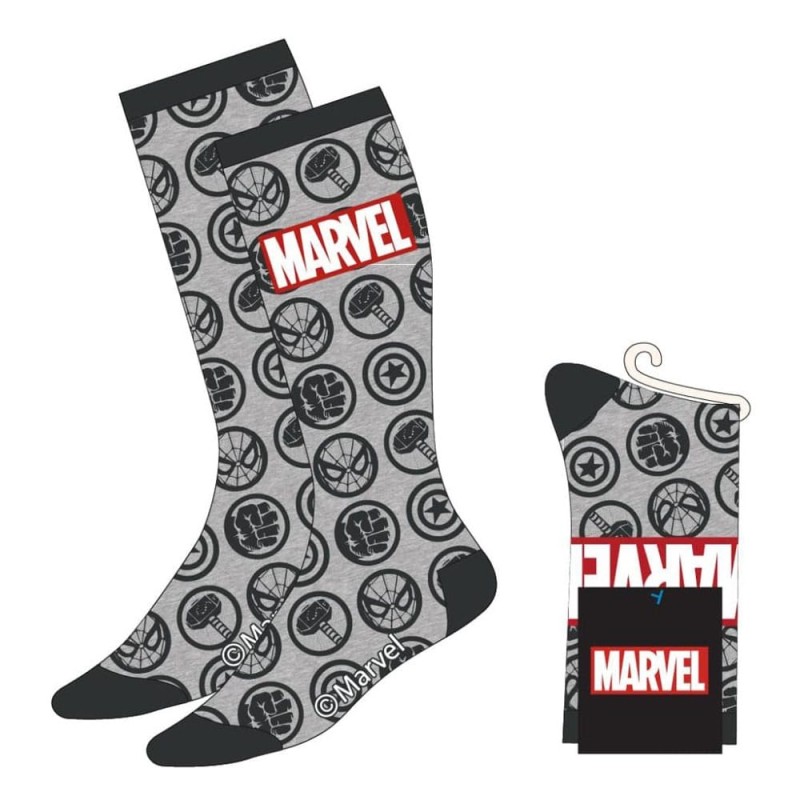 Marvel - Chaussettes Avengers Faces Grey 38-45