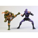 Les Tortues ninja - Pack 2 figurines Michelangelo vs Foot Soldier 18 cm