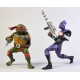 Les Tortues ninja - Pack 2 figurines Raphael vs Foot Soldier 18 cm