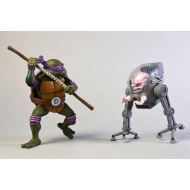 Les Tortues ninja - Pack 2 figurines Donatello vs Krang in Bubble Walker 18 cm