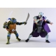 Les Tortues ninja - Pack 2 figurines Leonardo vs Shredder 18 cm