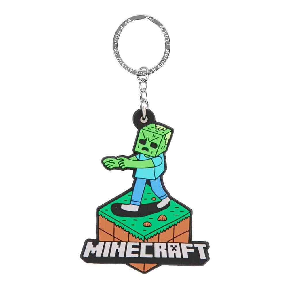 Minecraft Porte Cles Zombie Attack 4 Cm Figurine Discount