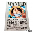 ONE PIECE - Plaque métal Luffy Wanted (28x38)