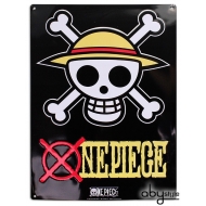 ONE PIECE - Plaque métal Skull - Luffy (28x38)