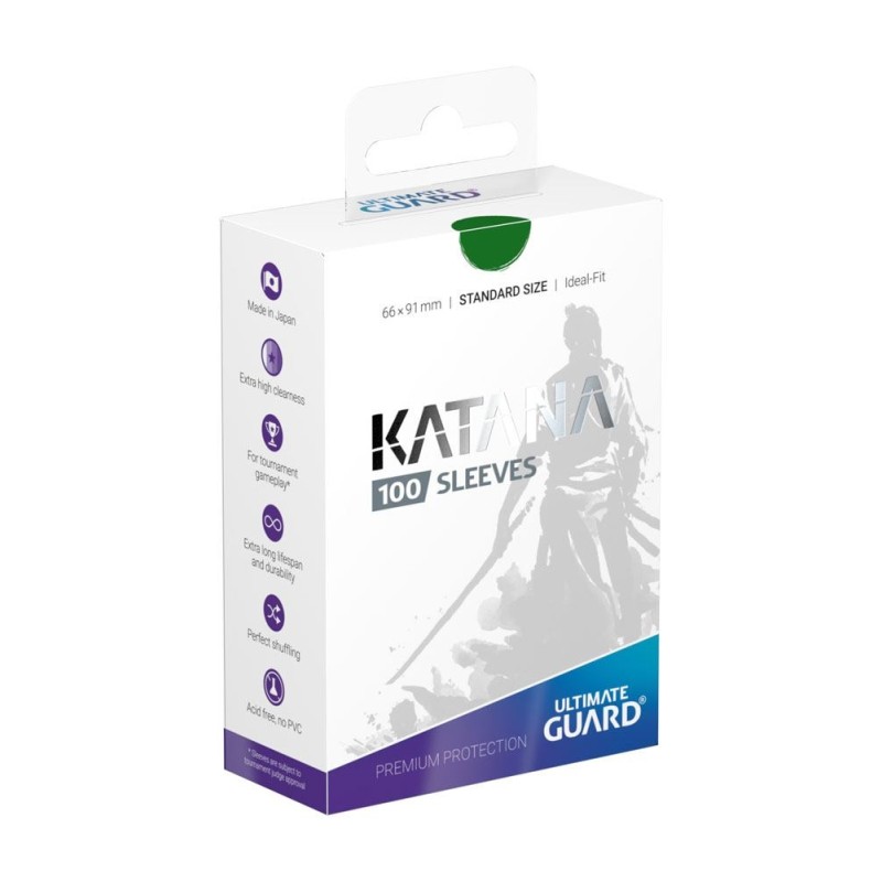 Ultimate Guard - 100 pochettes Katana Sleeves taille standard Vert Ultimate Guard - 100 pochettes Katana Sleeves taille standard Vert
