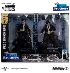The Blues Brothers - Pack 2 statuettes Movie Maniacs Jake & Elwood Blues (Gold Label) 15 cm