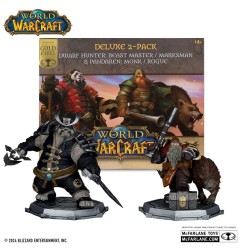 World of Warcraft - Pack 2 statuettes 1/12 Dwarf Hunter: Beast Master & Pandaren: Monk (Gold Label) 15 cm