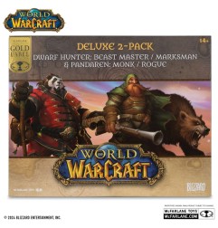 World of Warcraft - Pack 2 statuettes 1/12 Dwarf Hunter: Beast Master & Pandaren: Monk (Gold Label) 15 cm