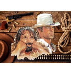 Bud Spencer & Terence Hill - Panneau métal 3D Bud & Terence 45 x 45 cm