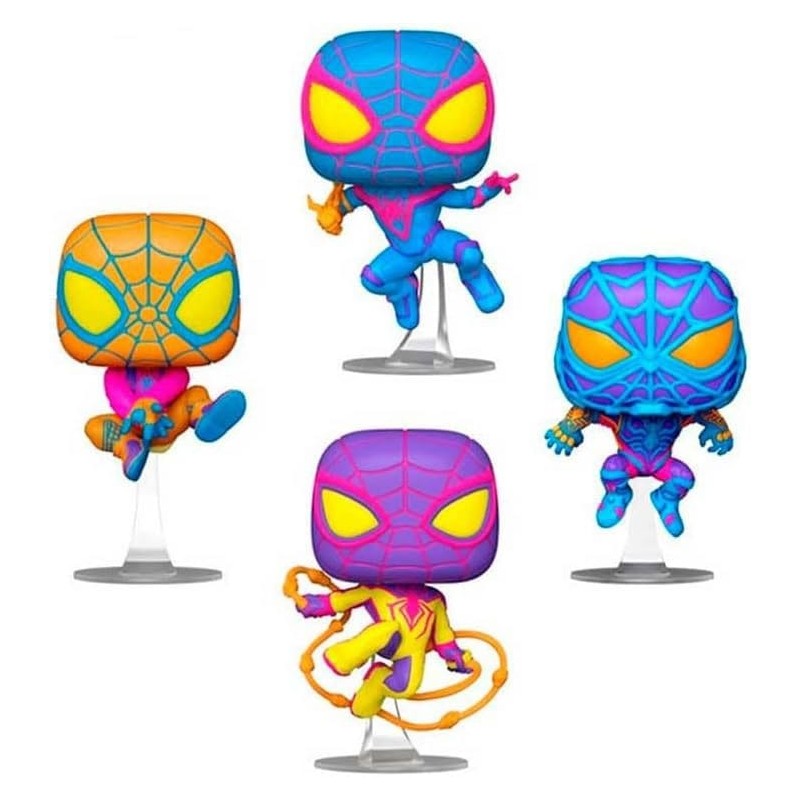 Marvel - Pack 4 figurines POP! TV Vinyl Miles Morales (BLKLT) 9 cm