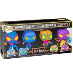 Marvel - Pack 4 figurines POP! Miles Morales (BLKLT) 9 cm