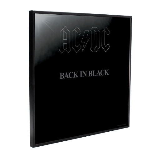 AC/DC - Décoration murale Crystal Clear Picture Back in Black 32 x 32 cm