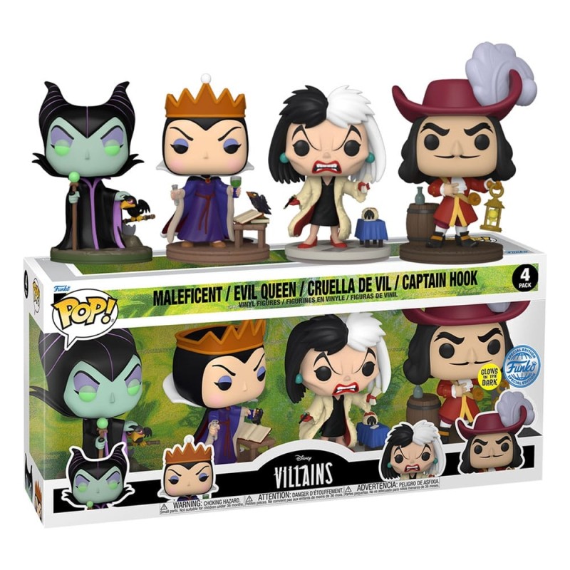 Disney Villains - Pack 4 figurines POP! Movies Vinyl Villains (GW)(EMEA) 9 cm