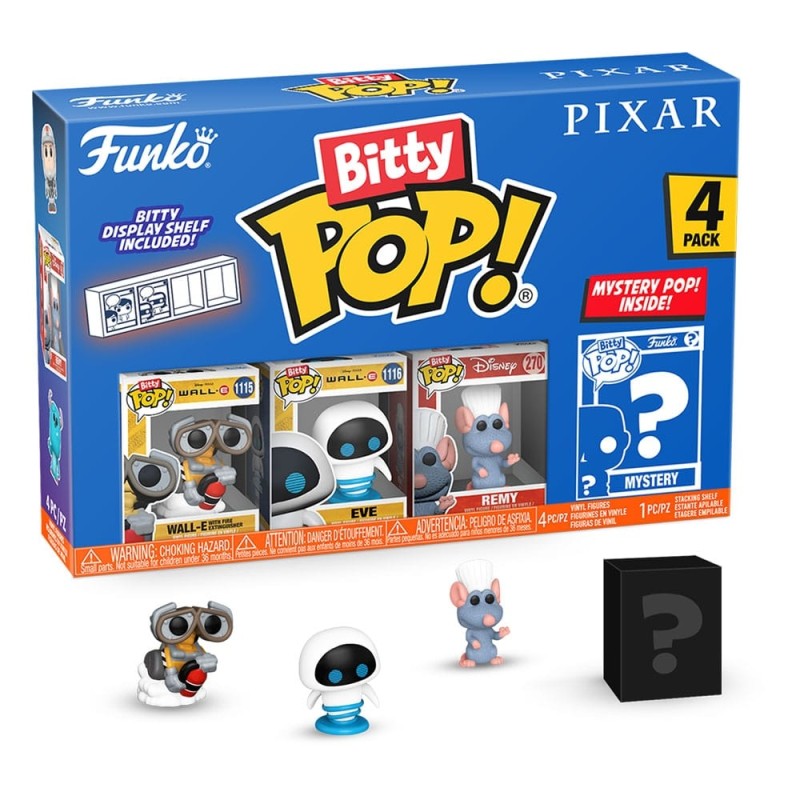 Pixar - Pack 4 figurines Bitty POP! Vinyl Wall-E 2,5 cm