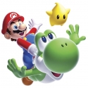 Nintendo - Sticker Géant Repositionnable Super Mario, Yoshi et Luma.