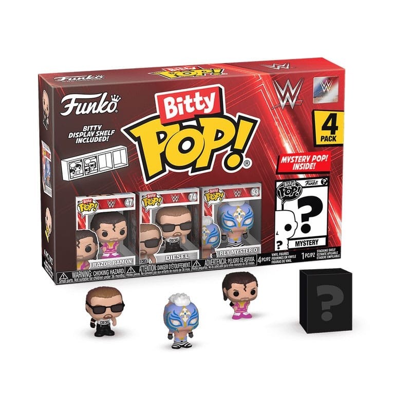 WWE - Pack 4 figurines Bitty POP! Vinyl Razor Ramon 2,5 cm