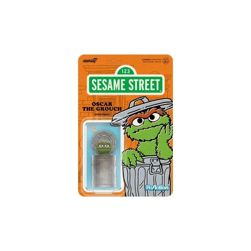1, Rue Sésame - Figurine ReAction Wave 02 Oscar the Grouch 10 cm