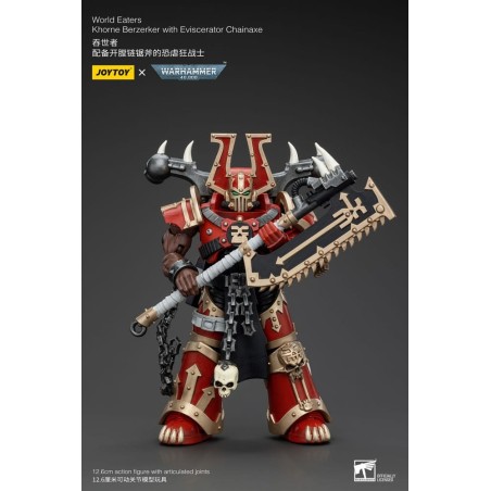 Warhammer - 40k figurine 1/18 World Eaters Khorne Berzerker with Eviscerator Chainaxe 13 cm