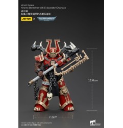 Warhammer 40k - Figurine 1/18 World Eaters Khorne Berzerker avec Eviscerator Chainaxe 13 cm