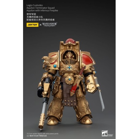 Warhammer - The Horus Heresy figurine 1/18 Legio Custodes Aquilon Terminator Squad Aquilon with Infernus Firepike 14 cm