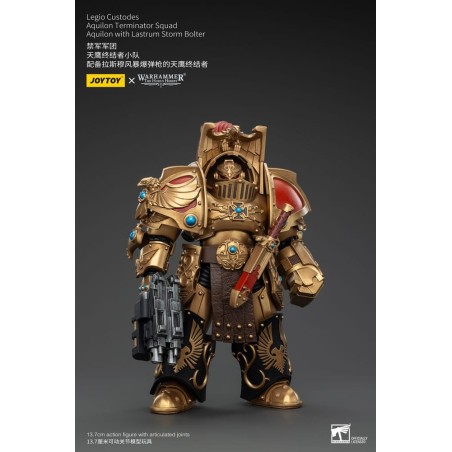Warhammer The Horus Heresy - Figurine 1/18 Legio Custodes Aquilon Terminator Squad Aquilon avec Lastrum Storm Bolter 14 cm