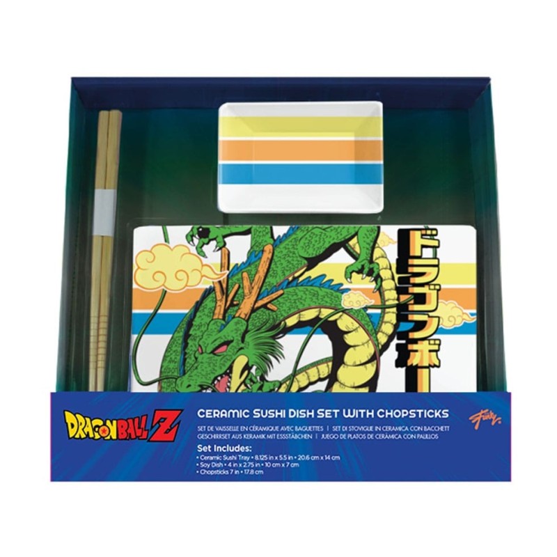 Dragon Ball - Z Plaque Sushi et baguettes ensemble en céramique Shenron