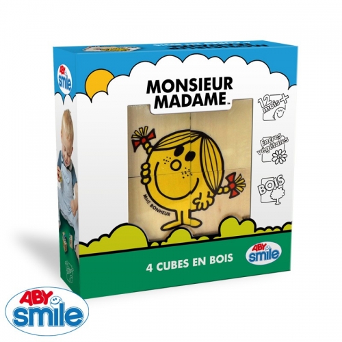 MONSIEUR MADAME - Bois - 4 cubes