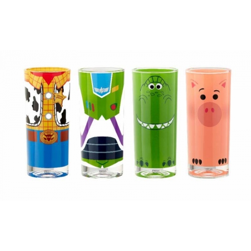 Toy Story 4 - Pack 4 verres Buzz, Woody, Rex & Hamm